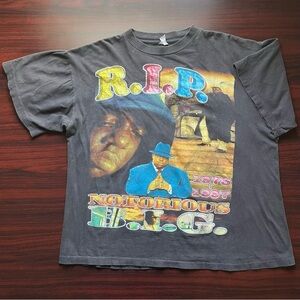 Vintage 90s Rap Tee Biggie Life After Death Memorial Bayclub Rare Size Large